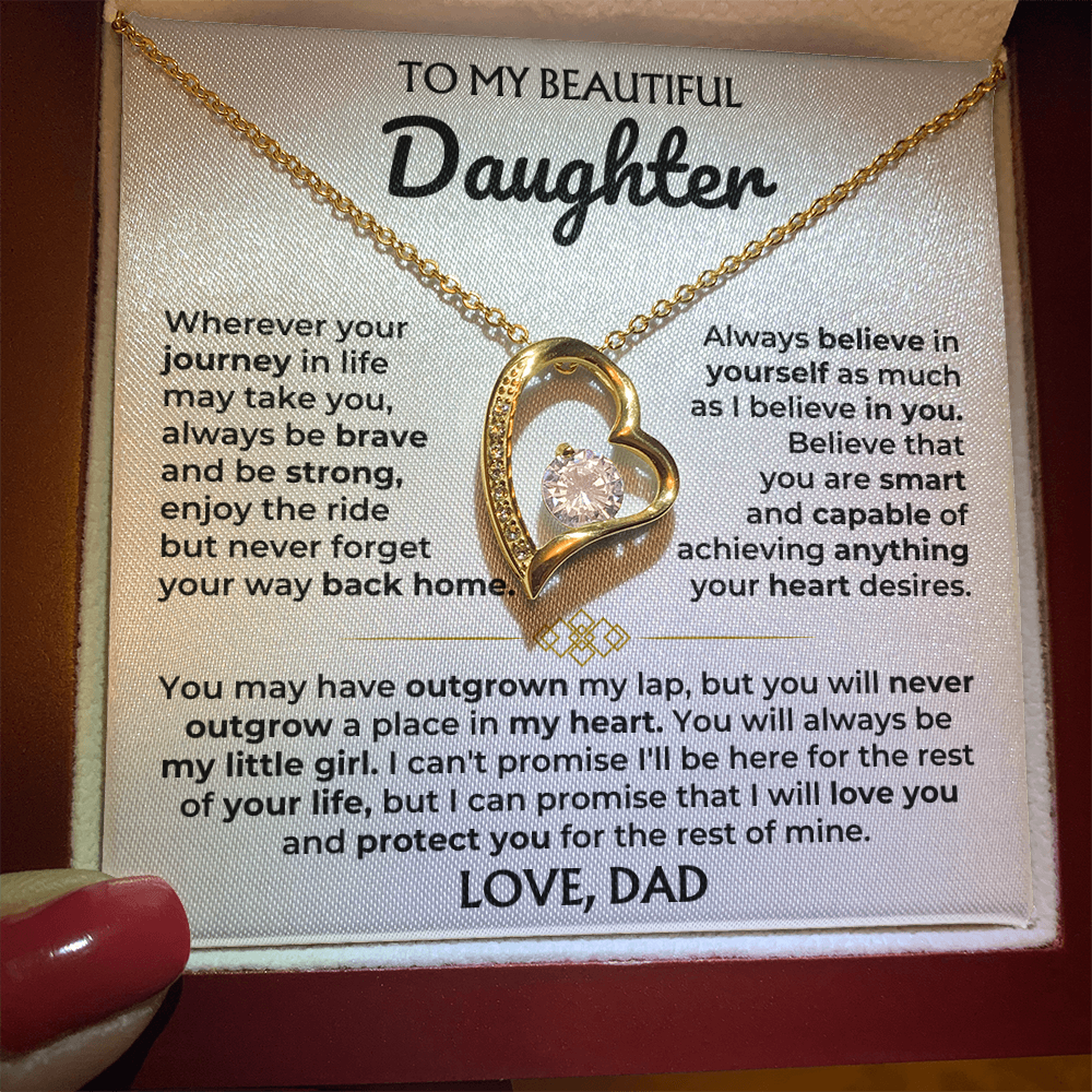 Forever Love Necklace for Daughter from Dad – My Beautiful Daughter Always Remember Home