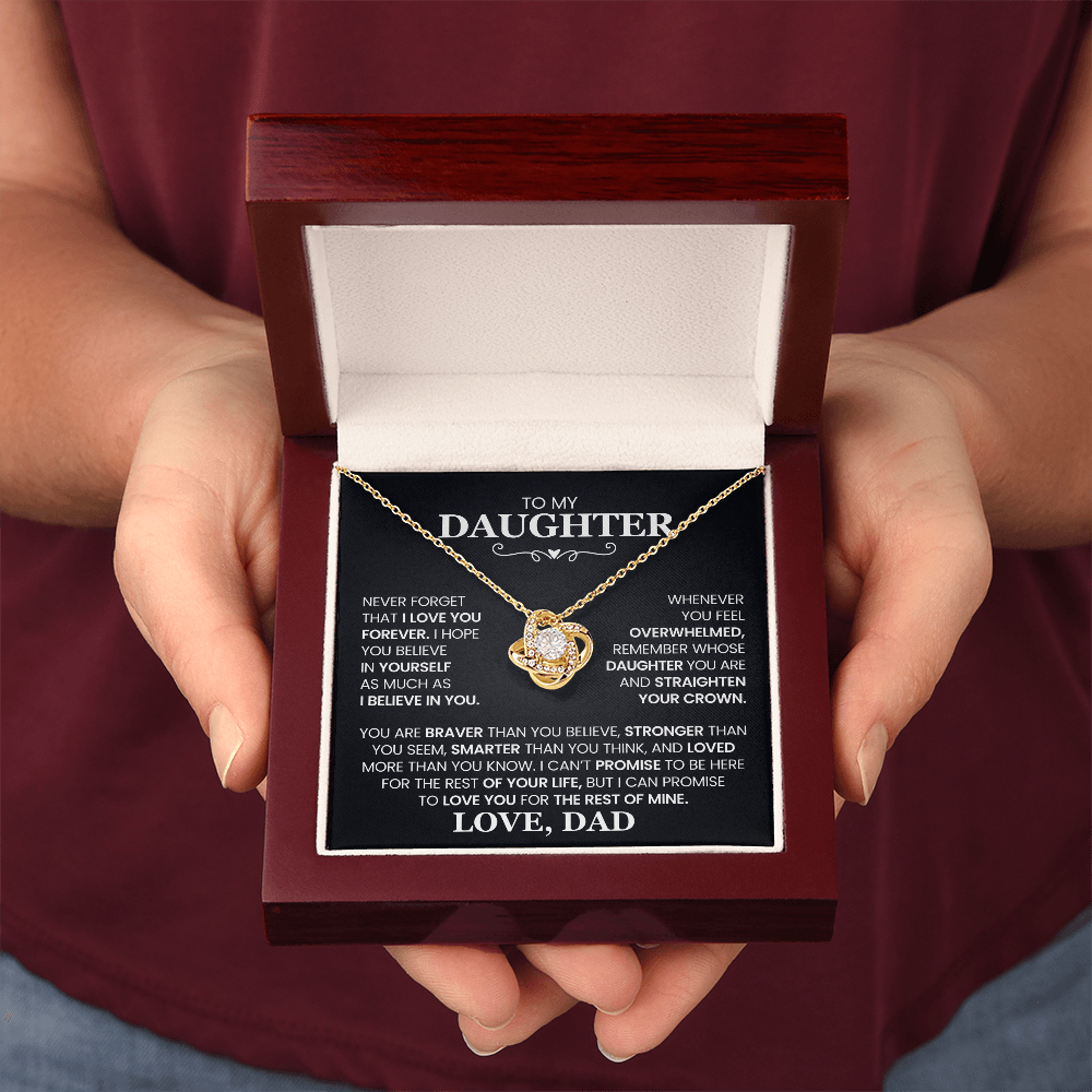 Love Knot Necklace for Daughter from Dad – Forever Love Inspirational Gift
