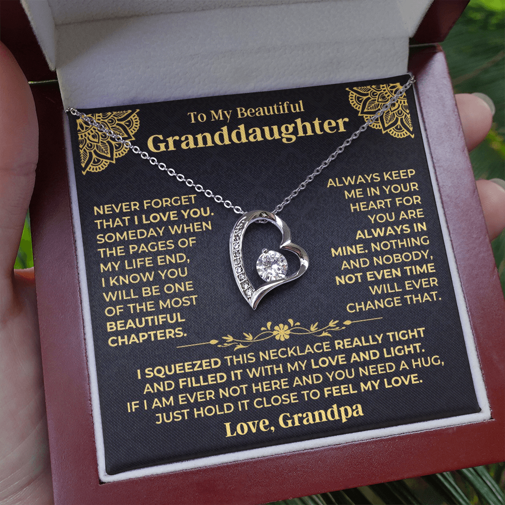 To My Granddaughter β A Hug You Can Hold Necklace
