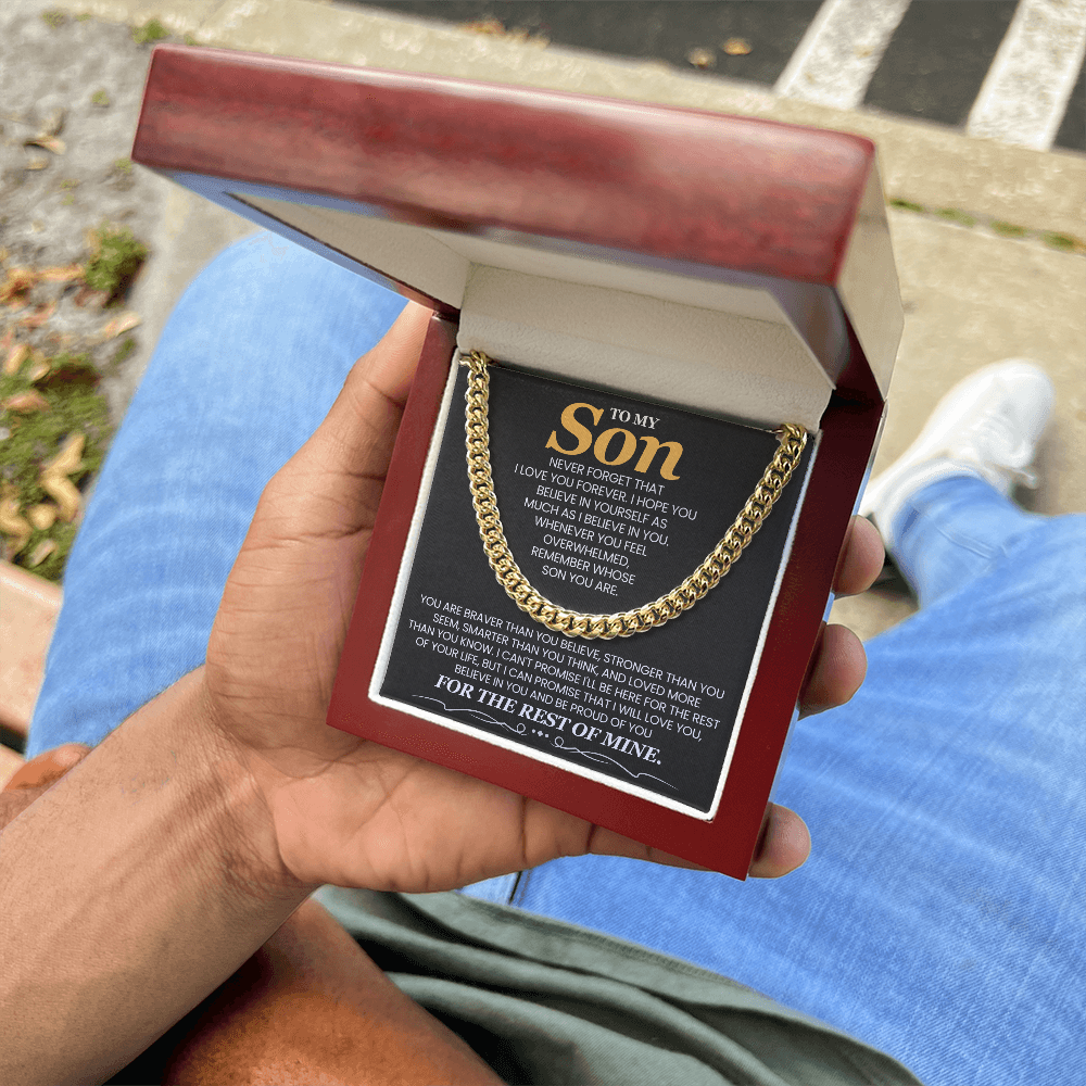 To My Son Cuban Link Necklace – Forever Love from Dad