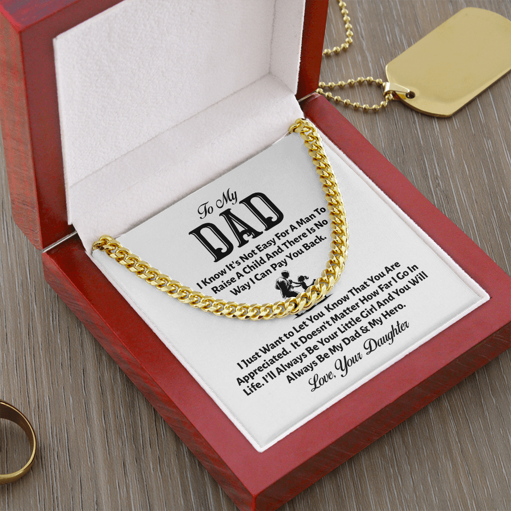 To My Dad Cuban Link Necklace – From Your Little Girl