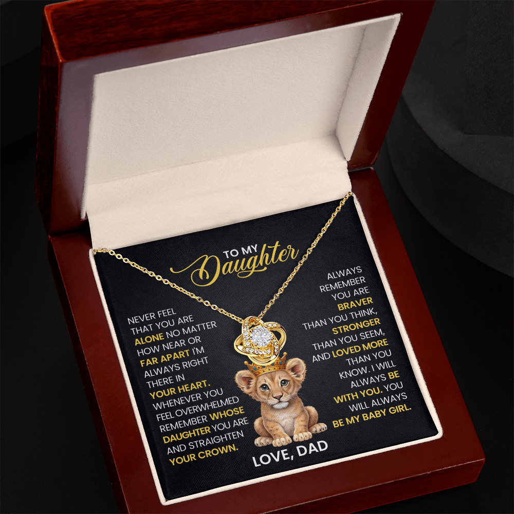 Daddy's Crown Love Knot Necklace for Daughter