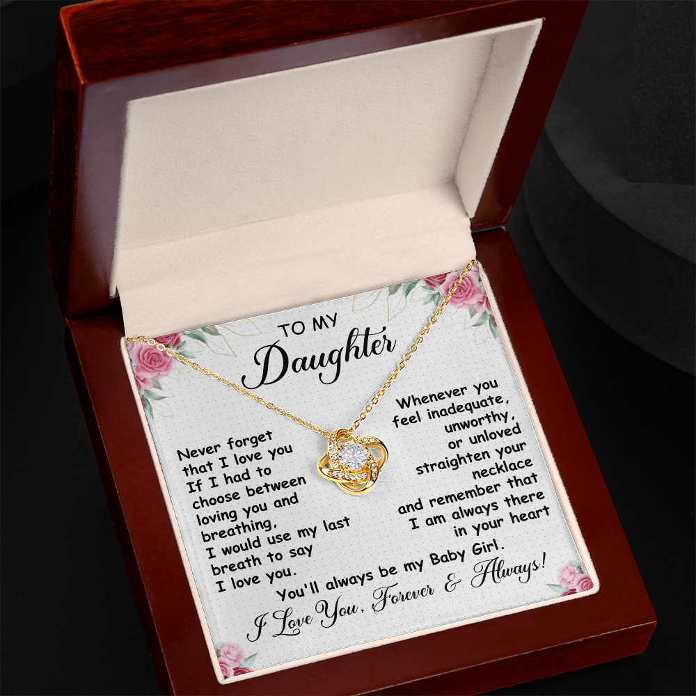 To My Daughter Forever Always Love Knot Necklace