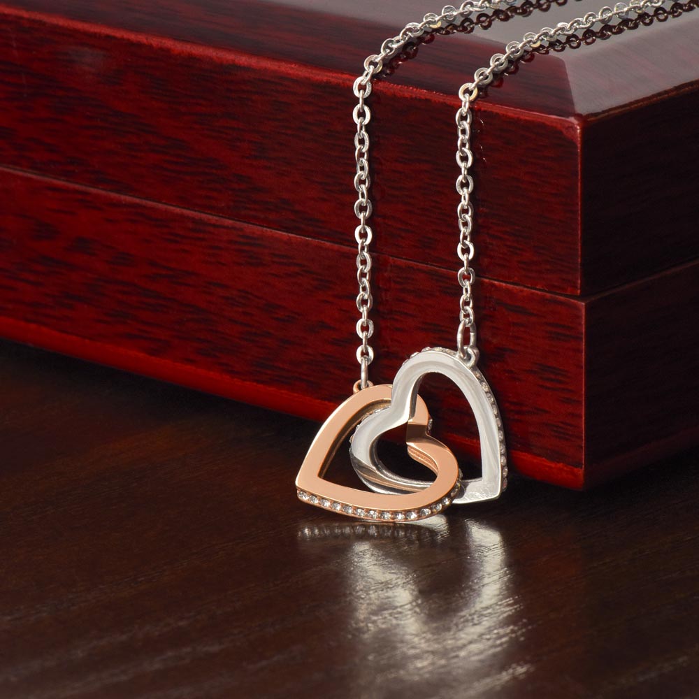 To My Granddaughter – Be Brave Interlocking Hearts Necklace