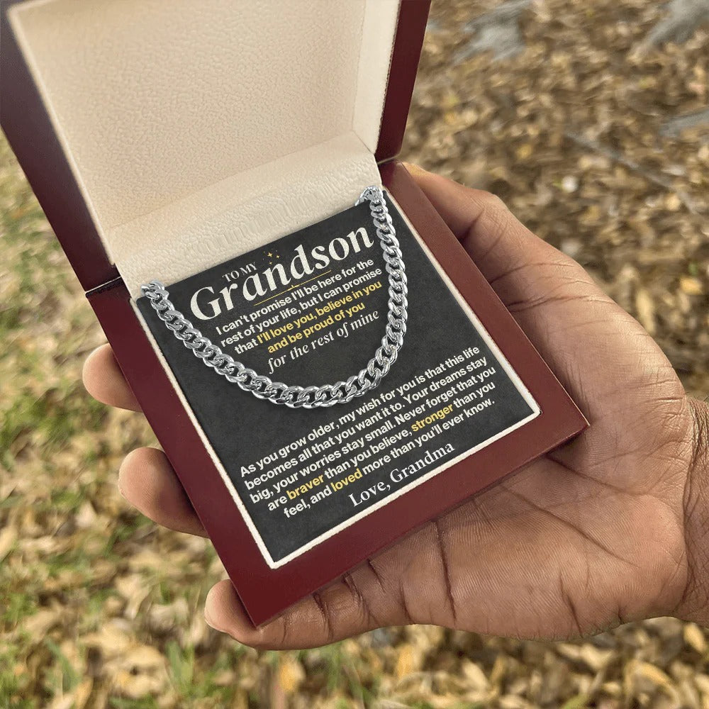 To My Grandson Cuban Link – Love, Strength & Pride from Grandma
