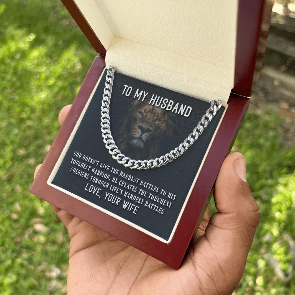 To My Husband Necklace – Stronger Through Battles