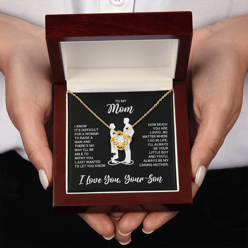 yellow-gold-love-knot-necklace-for-mother