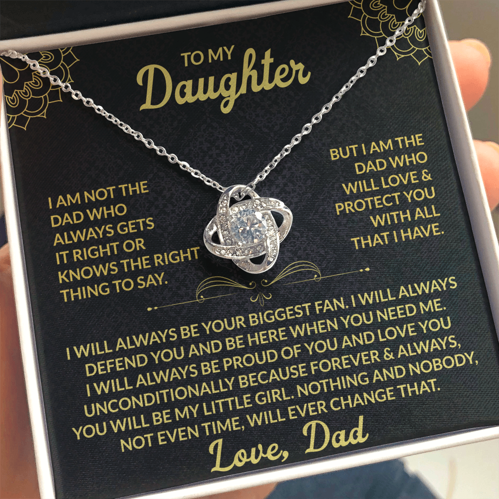 Love Knot Necklace for Daughter from Dad – Forever My Little Girl Gift