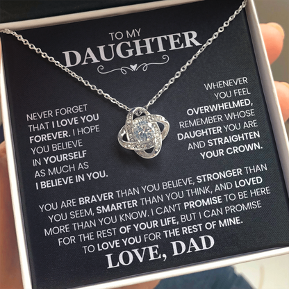 Love Knot Necklace for Daughter from Dad – Forever Love Inspirational Gift
