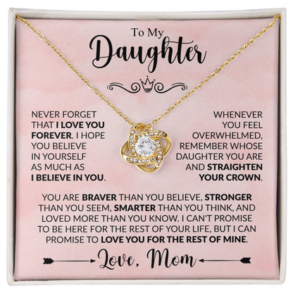 Love Knot Necklace for Daughter from Mom – Forever Loved Inspirational Keepsake Gift