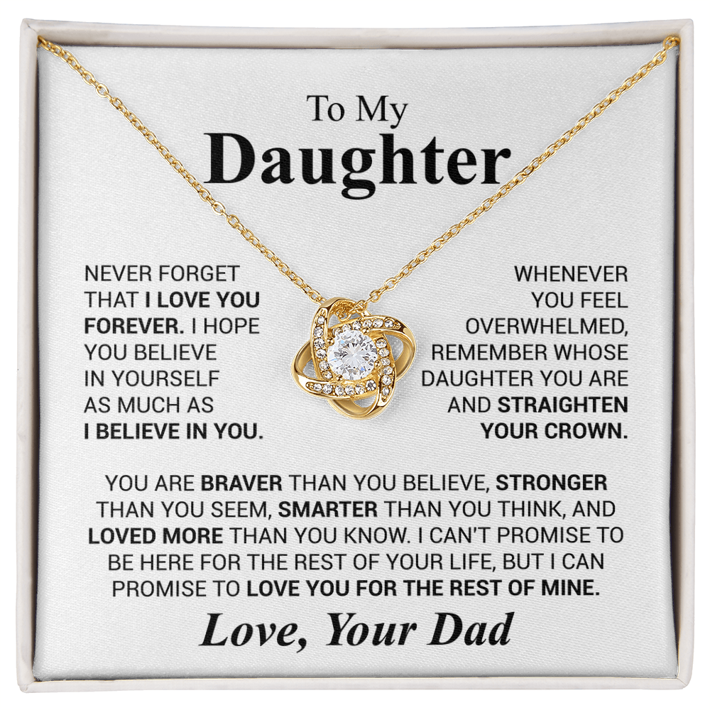 Love Knot Necklace for Daughter from Dad – Forever Love & Encouragement Gift