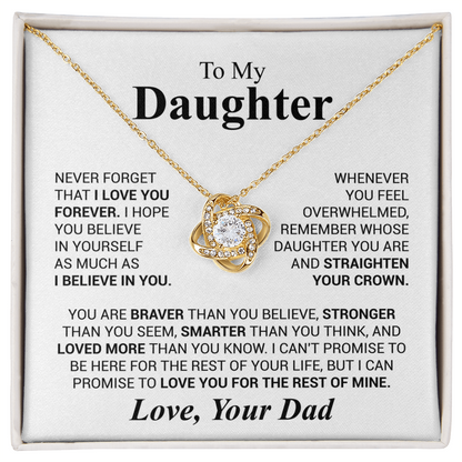 Love Knot Necklace for Daughter from Dad – Forever Love & Encouragement Gift