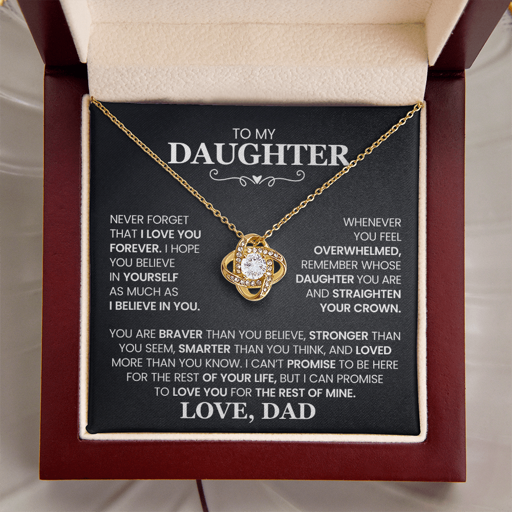 Love Knot Necklace for Daughter from Dad – Forever Love Inspirational Gift
