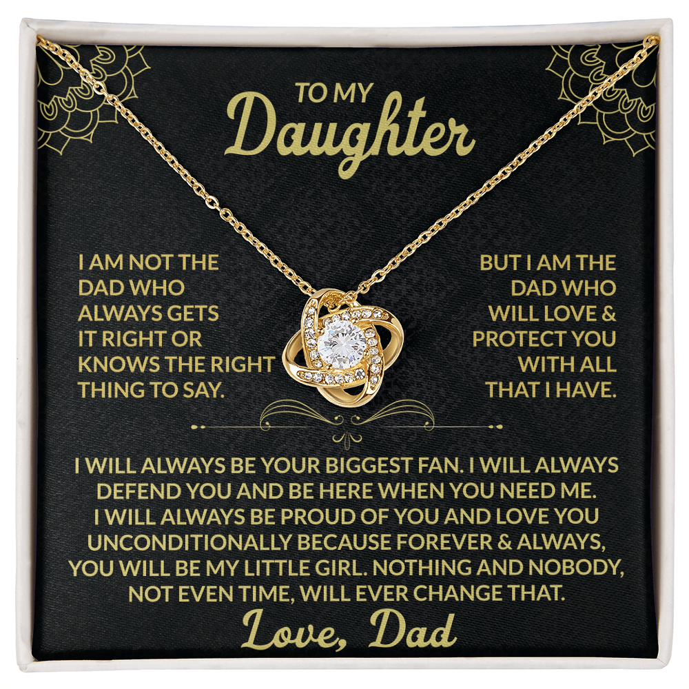 Love Knot Necklace for Daughter from Dad – Forever My Little Girl Gift