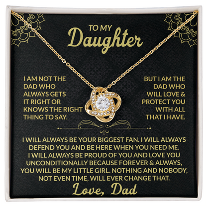 Love Knot Necklace for Daughter from Dad – Forever My Little Girl Gift