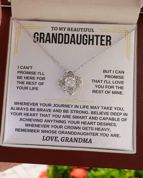 To My Beautiful Granddaughter  - Wherever Your Journey In Life May Take You -Love Knot Necklace