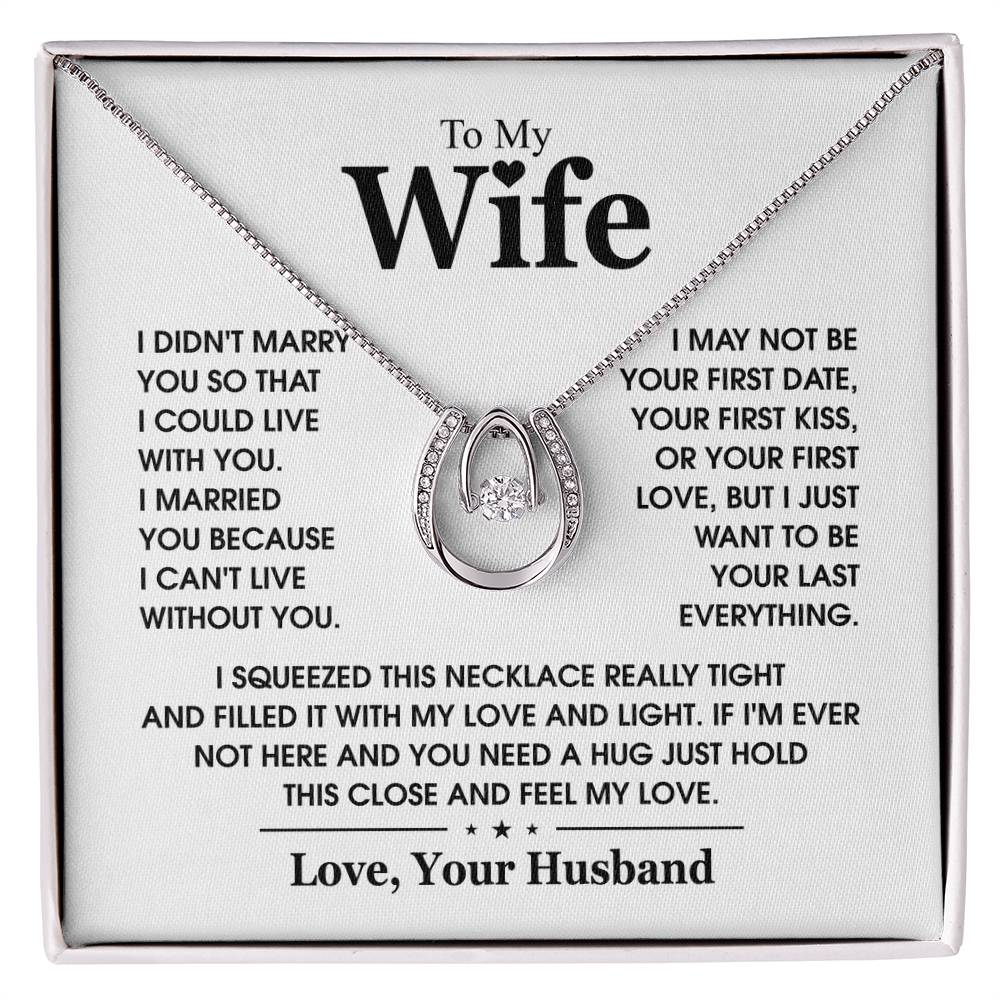 Anniversary Gift for Wife from Husband elegant white gold necklace 