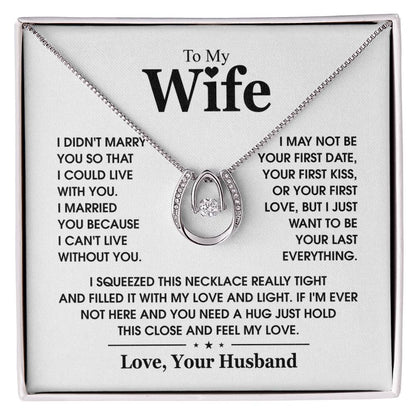 Anniversary Gift for Wife from Husband elegant white gold necklace 