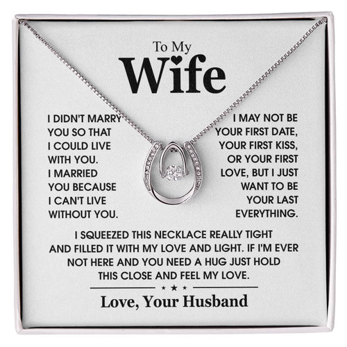 Anniversary Gift for Wife from Husband elegant white gold necklace 