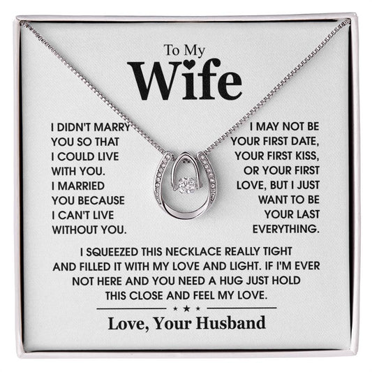 Anniversary Gift for Wife from Husband elegant white gold necklace 