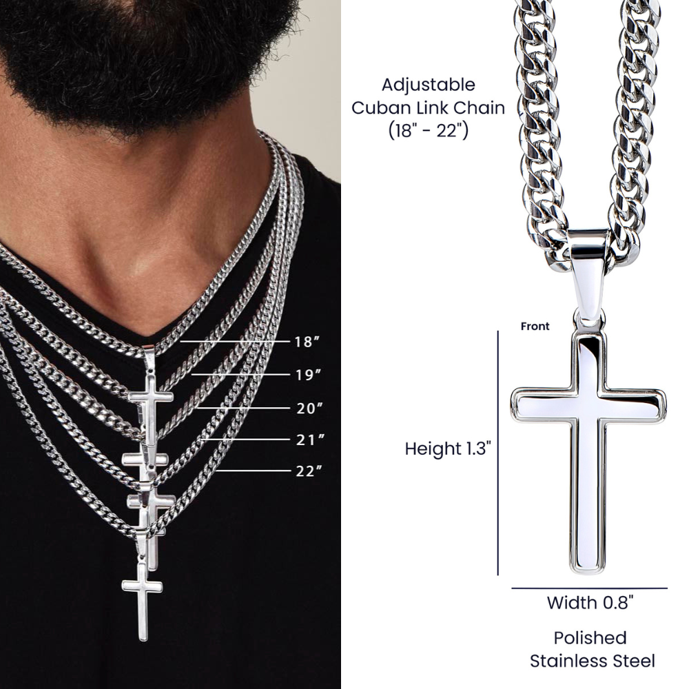To My Son From Mom Braver Stronger Cross Necklace