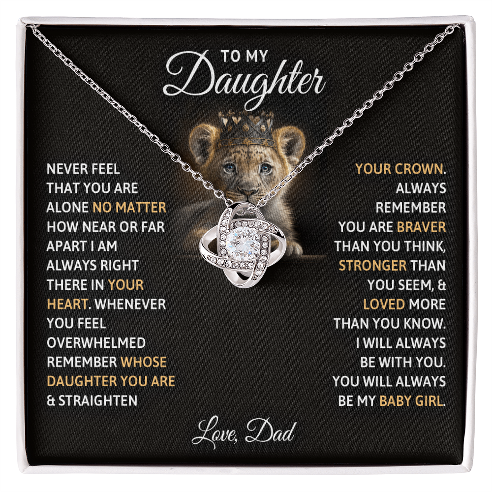 Dad to Daughter Love Knot Necklace | Baby Girl Forever Gift