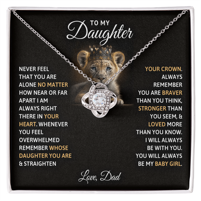 Dad to Daughter Love Knot Necklace | Baby Girl Forever Gift