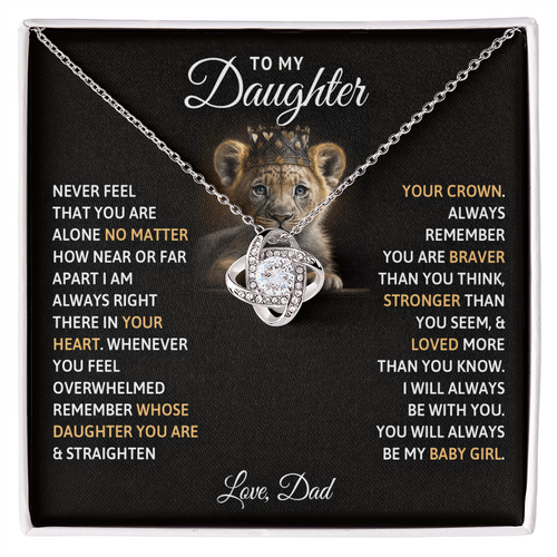 Dad to Daughter Love Knot Necklace | Baby Girl Forever Gift