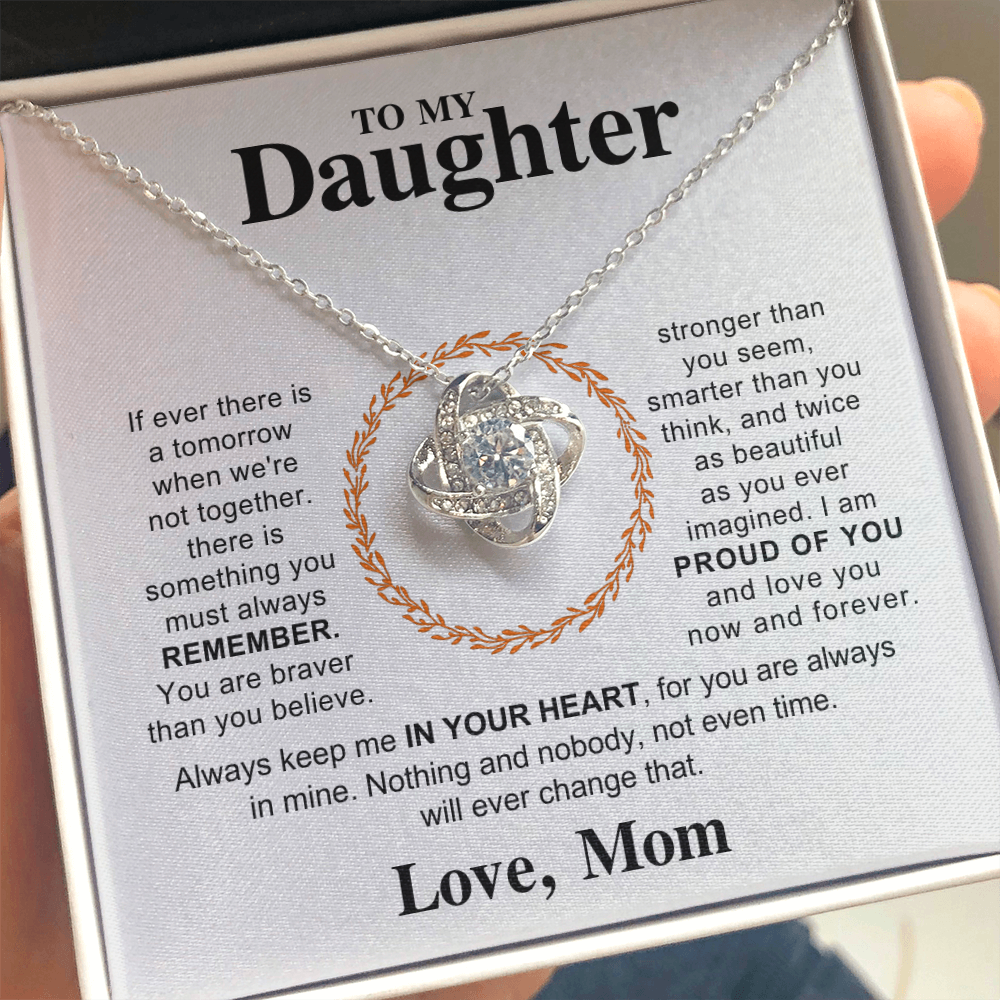 Love Knot Necklace for Daughter - Heartfelt Gift from Mom Forever