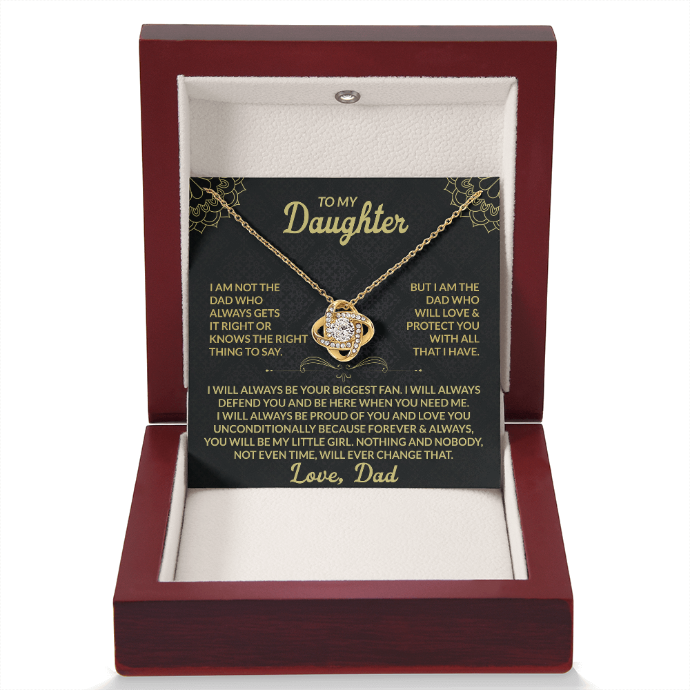 Love Knot Necklace for Daughter from Dad – Forever My Little Girl Gift