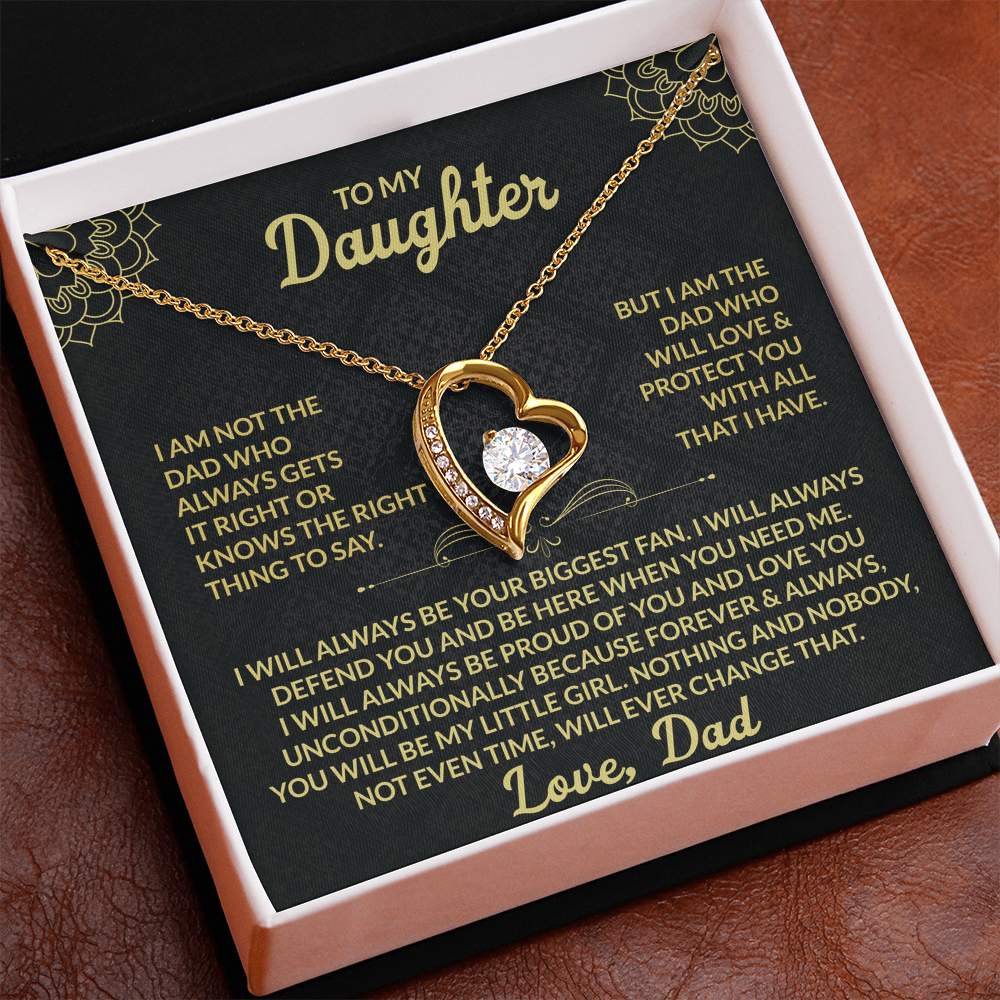 Forever Love Necklace | Gift for Daughter from Dad with Heartfelt Message Card