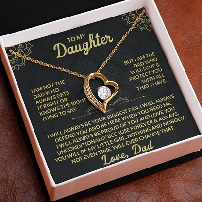 Forever Love Necklace | Gift for Daughter from Dad with Heartfelt Message Card