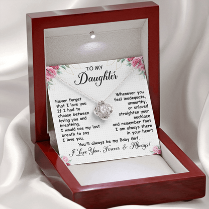 Gift for Daughter – Love Knot Necklace with Heartfelt Message Card | Forever & Always