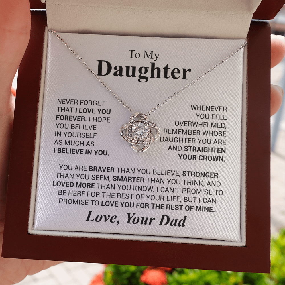Love Knot Necklace for Daughter from Dad – Forever Love & Encouragement Gift