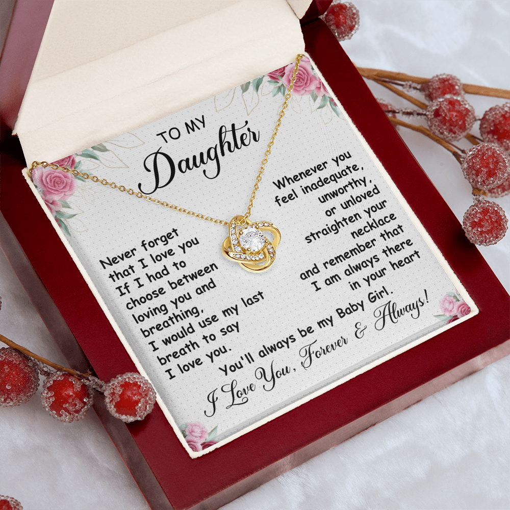 Gift for Daughter – Love Knot Necklace with Heartfelt Message Card | Forever & Always