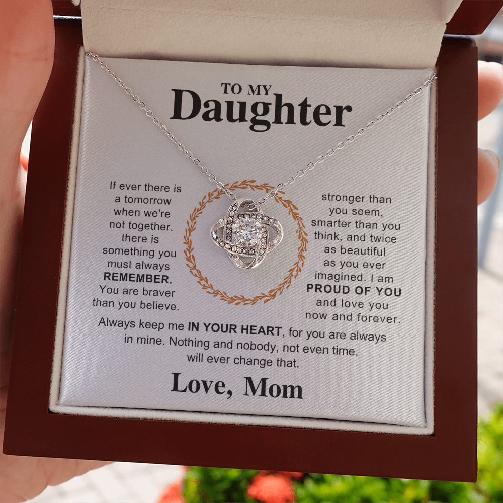 Love Knot Necklace for Daughter - Heartfelt Gift from Mom Forever