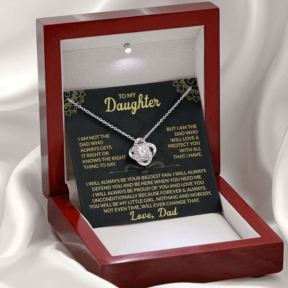 Love Knot Necklace for Daughter from Dad – Forever My Little Girl Gift