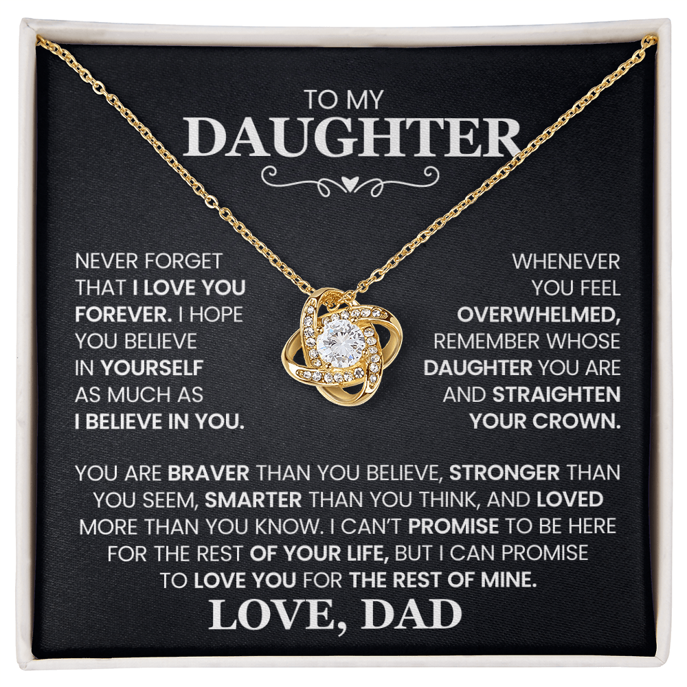 Love Knot Necklace for Daughter from Dad – Forever Love Inspirational Gift