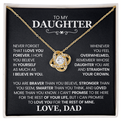 Love Knot Necklace for Daughter from Dad – Forever Love Inspirational Gift