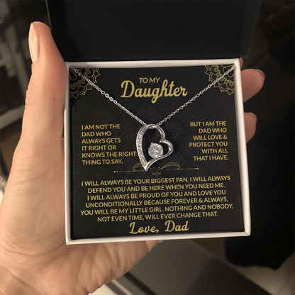 Forever Love Necklace | Gift for Daughter from Dad with Heartfelt Message Card