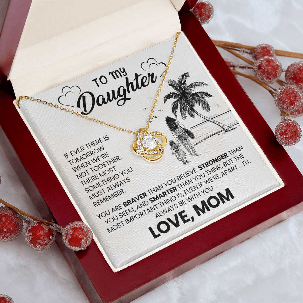 Love Knot Necklace for Daughter from Mom – I'll Always Be With You Gift