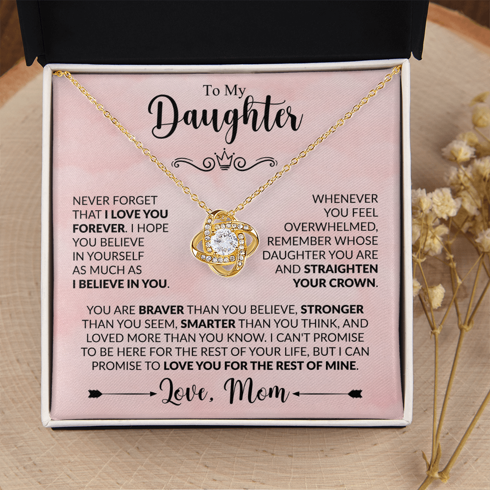 Love Knot Necklace for Daughter from Mom – Forever Loved Inspirational Keepsake Gift