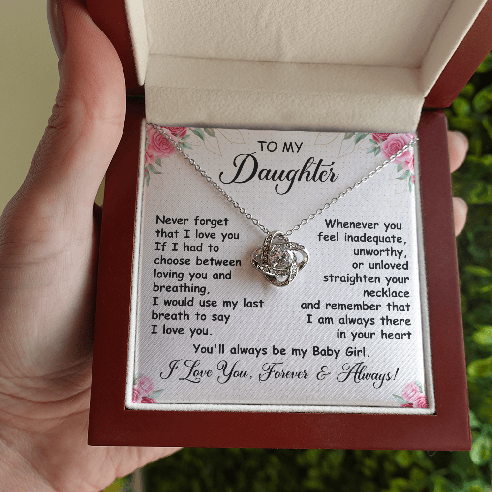 Gift for Daughter – Love Knot Necklace with Heartfelt Message Card | Forever & Always