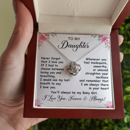 Gift for Daughter – Love Knot Necklace with Heartfelt Message Card | Forever & Always