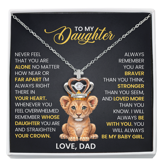 Crown Pendant Necklace for Daughter from Dad – My Baby Girl Forever Gift