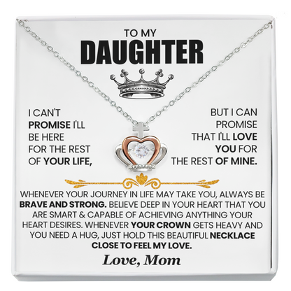 Crown Pendant Necklace for Daughter from Mom – Brave & Forever Loved Gift