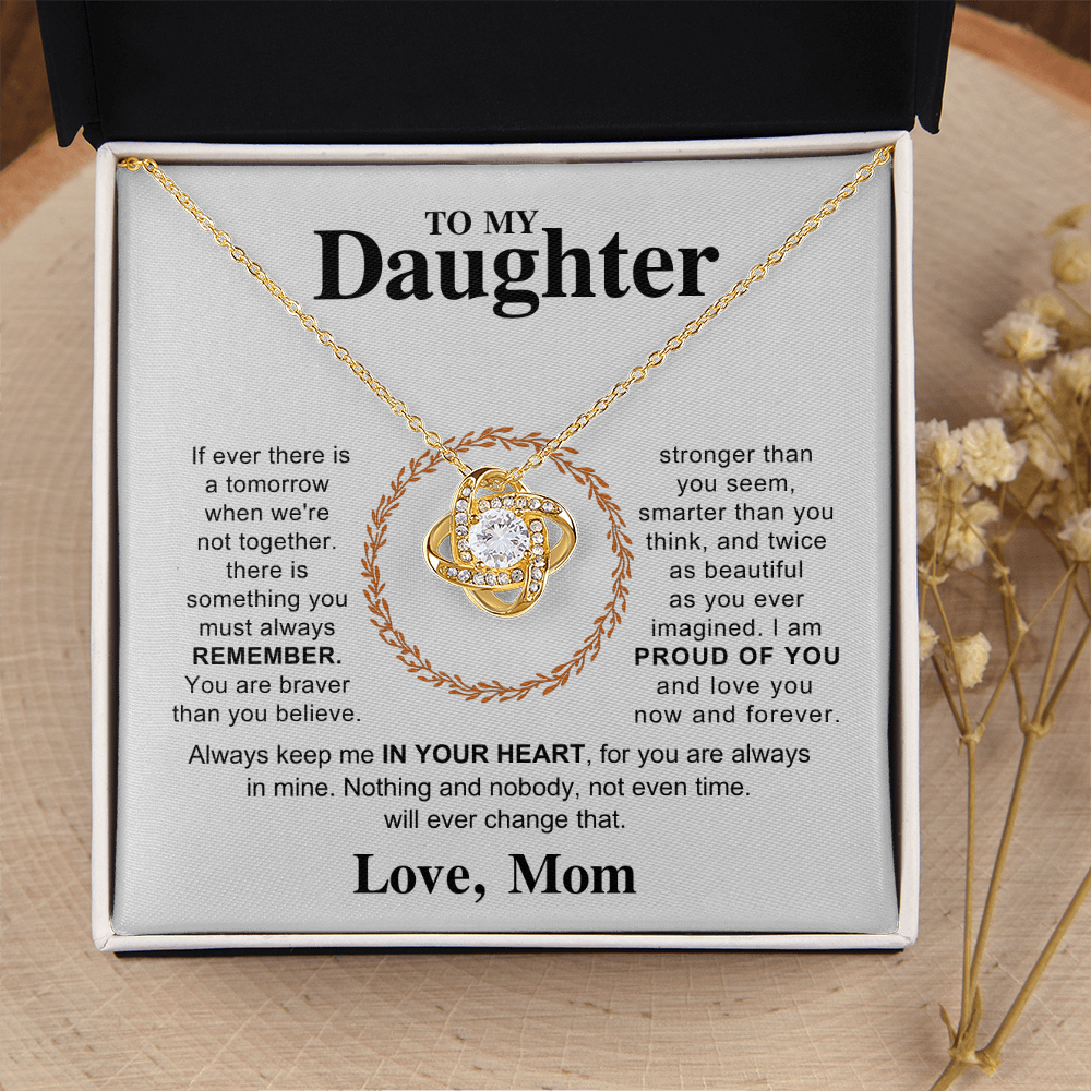 Love Knot Necklace for Daughter - Heartfelt Gift from Mom Forever