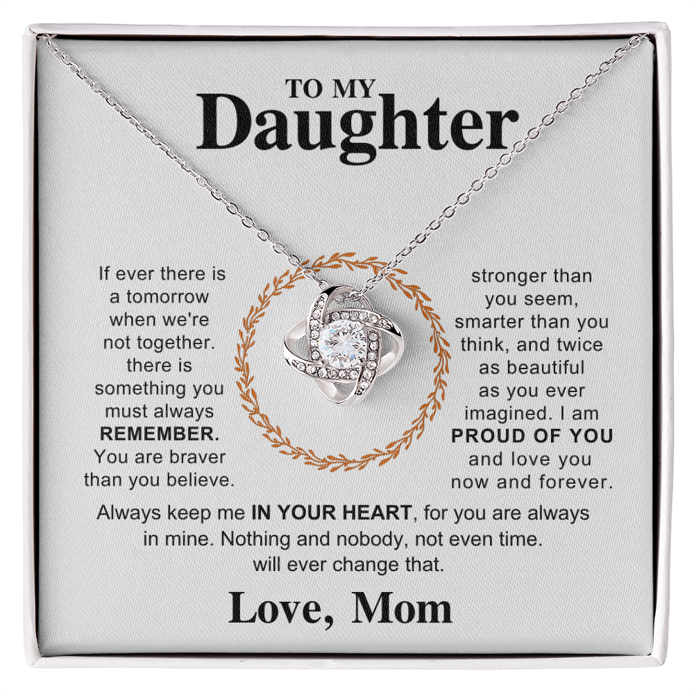 Love Knot Necklace for Daughter - Heartfelt Gift from Mom Forever