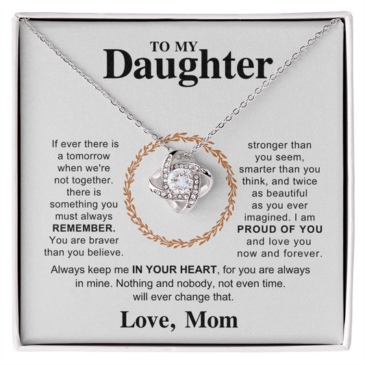 Love Knot Necklace for Daughter - Heartfelt Gift from Mom Forever