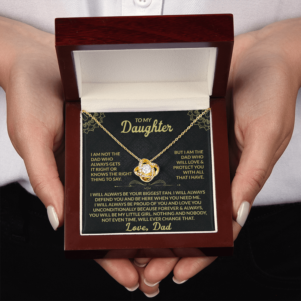 Love Knot Necklace for Daughter from Dad – Forever My Little Girl Gift